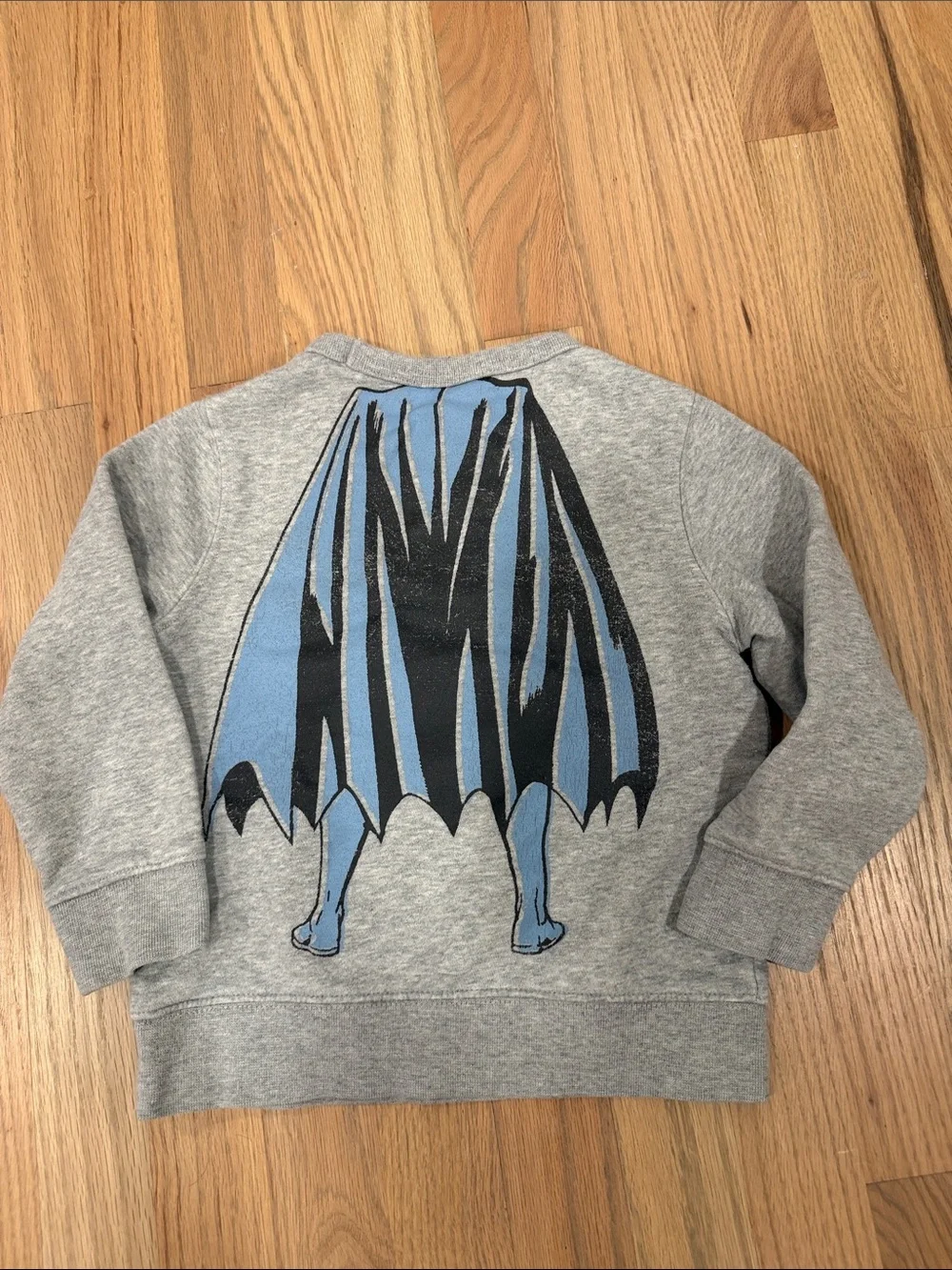 GAP Gray Sweatshirt with Blue & Yellow Batman Graphic